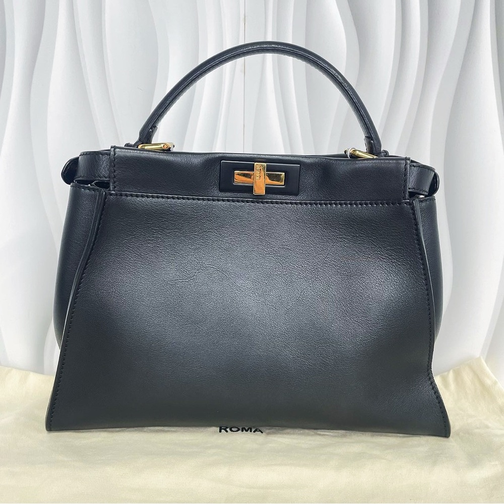 Fendi Black Leather Peekaboo Handbag - Picture 2 of 10